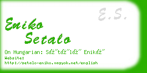 eniko setalo business card
